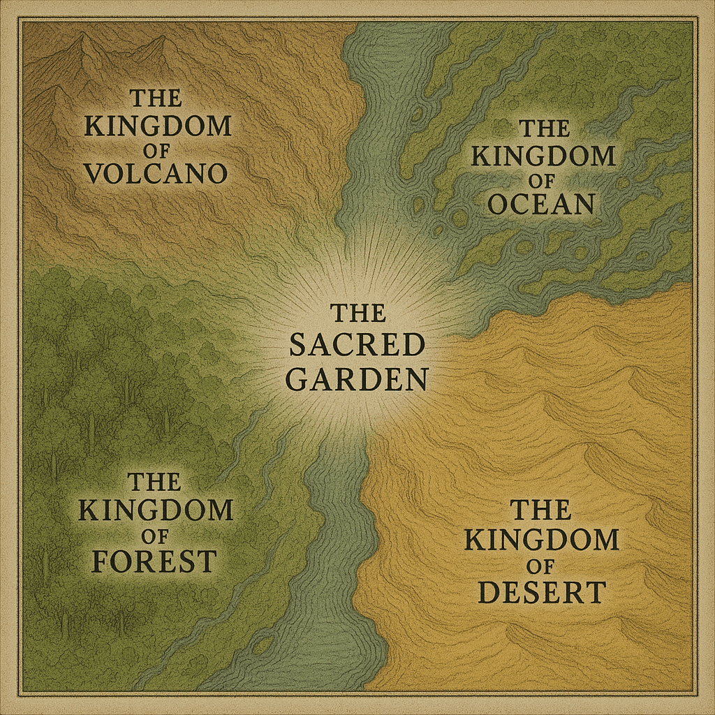 Map of the Four Kingdoms and The Sacred Garden